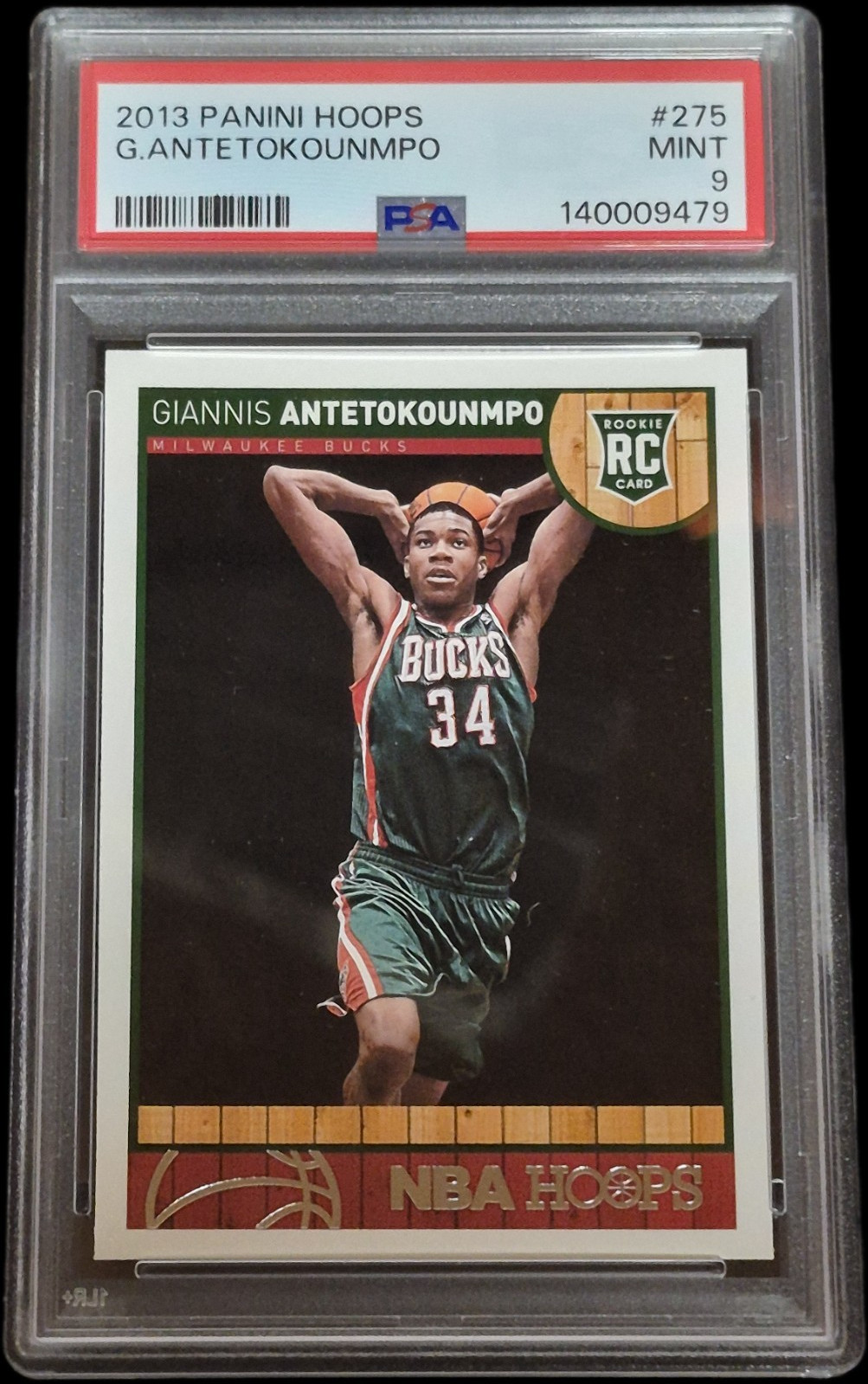 Panini 2013-14 NBA Hoops Giannis Antetokounmpo #275 RC PSA 9 Bucks