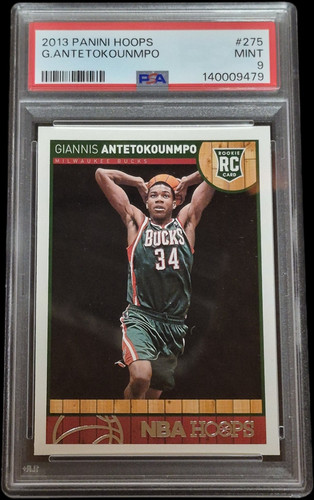 Panini 2013-14 NBA Hoops Giannis Antetokounmpo #275 RC PSA 9 Bucks