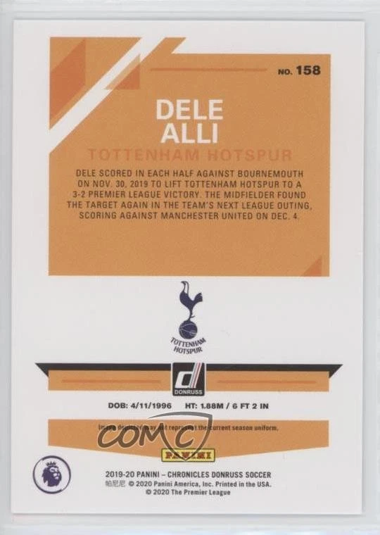 2019-20 Panini Chronicles Donruss Premier League Dele Alli #158 - Image 2 of 2