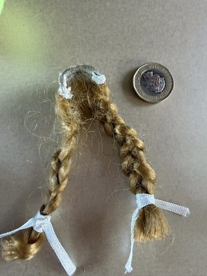 Vintage kleine Puppen Perücke passend für 2 cm Kopf
