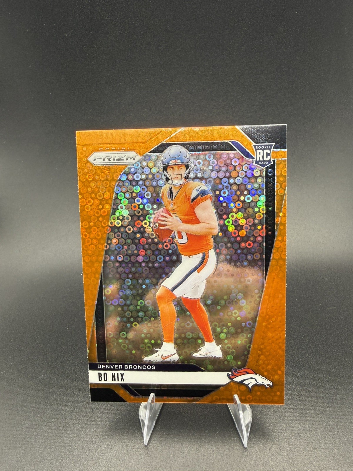 2024 Panini Prizm Rookies Bo Nix #309 Orange Disco Prizm (RC)