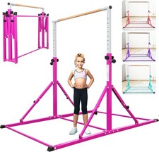 Foldable Gymnastics Bar, 5.6FT Folding Horizontal Bars for Kids Ages 3-12, Weigh