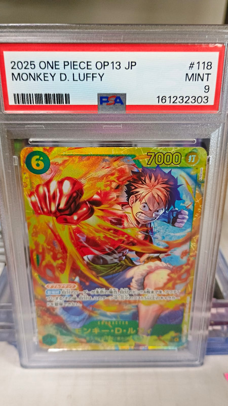 2025 One Piece OP13 Carrying on His Will Monkey D. Luffy #118 PSA 9
