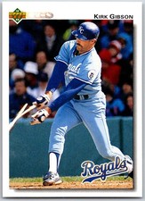 ⚾ 1992 Upper Deck #180 Kirk Gibson Kansas City Royals
