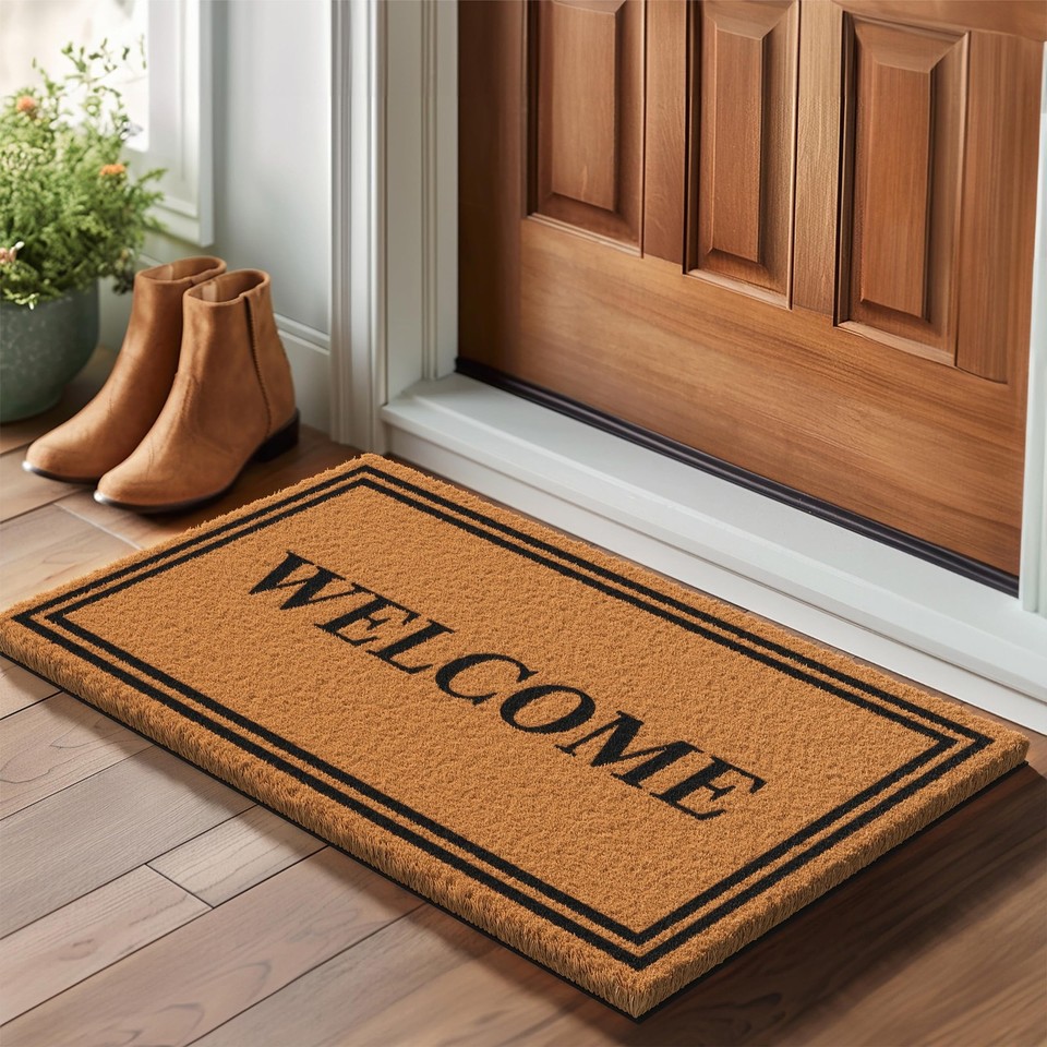 Barnyard Designs Natural Coco Coir Heavy Duty Backing Doormat - Large ...