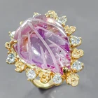 Handmade 32 ct+ Natural Amethyst Ring 925 Sterling Silver Size 7 /R441427