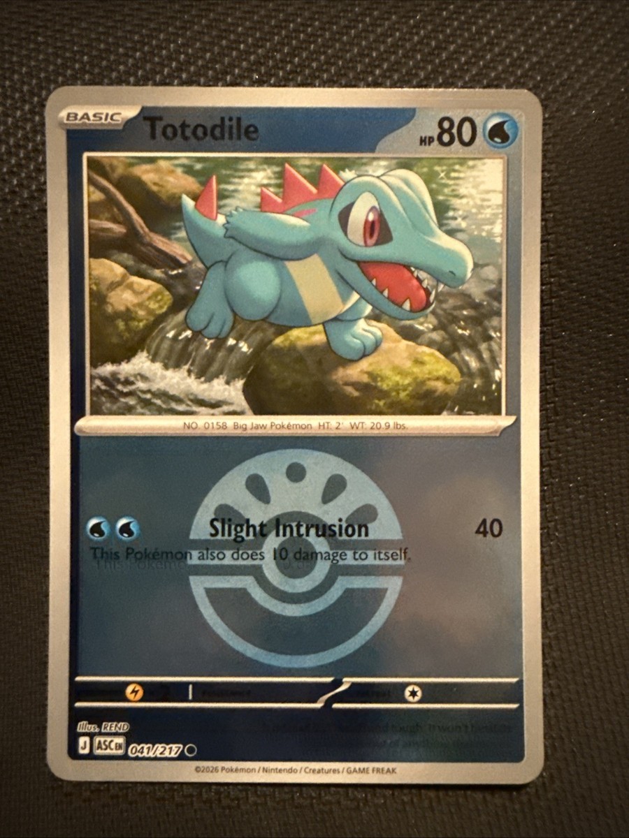 totodile pokemon card Pokemon TCG - Ascended Heroes Totodile Friend Ball 041/217