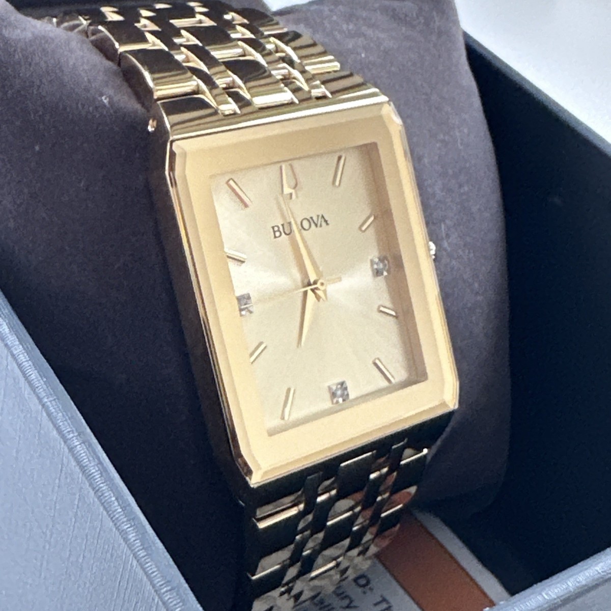 Bulova Men's Quadra Quartz Gold Watch 30MM 97D120 42429567221| eBay