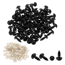 PATIKIL 9mm Black Safety Eyes, 80 Pcs Plastic Craft Eyes with Washers for Stu...