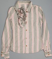 Vivienne Westwood Jabot Frill Shirt Striped Long Sleeve Size 40 (UK8)