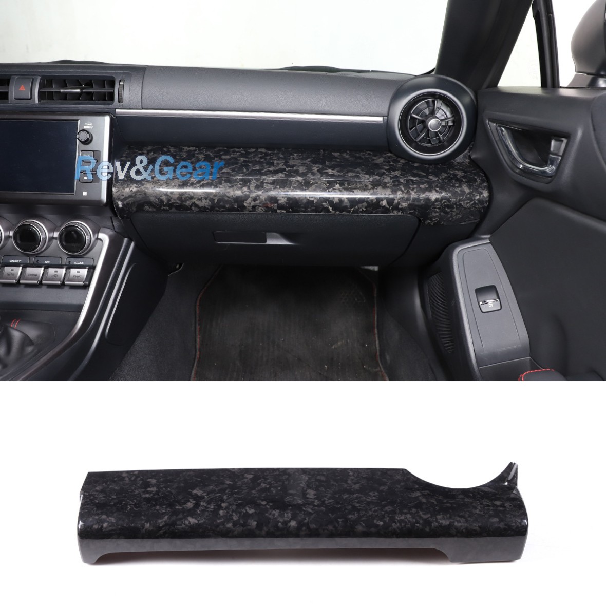Forged Carbon Fiber Copilot Dashboard Panel Trim Cover For Subaru BRZ GR86 22-25