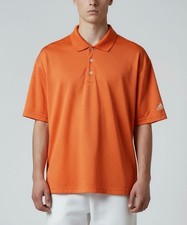 Adidas ClimaCool Men's Polo Shirt Size L Orange Golf Moisture-Wicking Tee