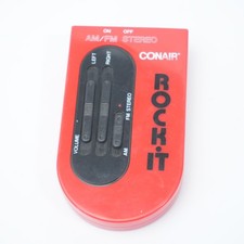 Vintage Red Conair Am/Fm Stereo Walkman Player Rock It Portable Radio