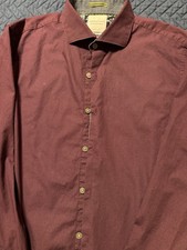 DENIM  FLOWER RICKY SINGH CONTRAST CUFF 100 COTTON BUTTON DOWN MENS SHIRT