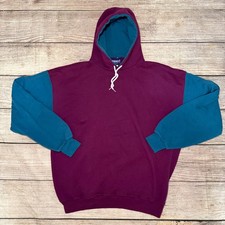 VTG Fremantle Action Wear Colorblock Hoodie Sweatshirt Womens XL Made in USA