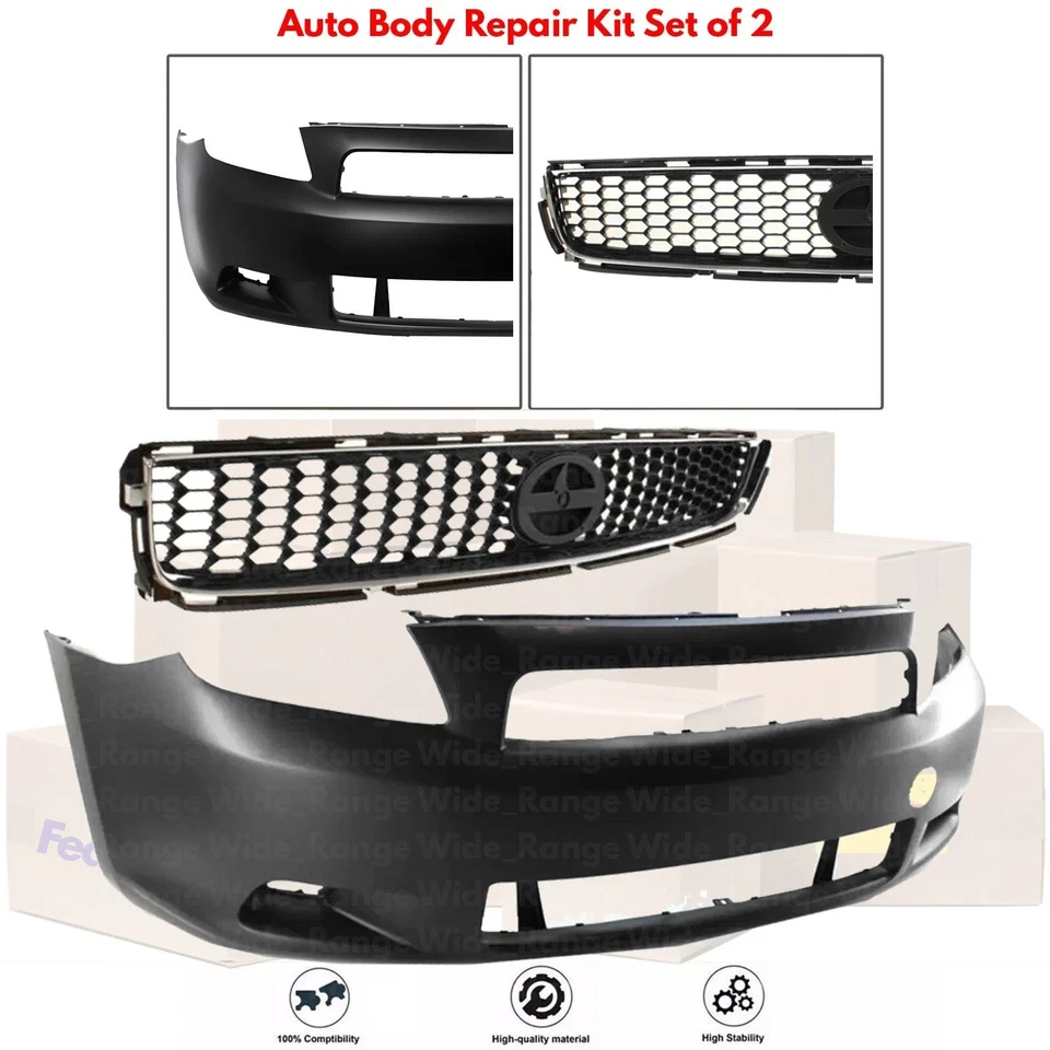 Front Bumper Cover Paintable & Grille Assembly Kit For 2005-2007 Scion tC Foto 2 de 4