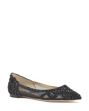 Badgley Mischka Gigi Black Embellished Ballet Flats Size 5