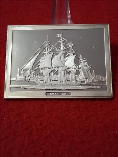 SHIPS' AHOY Packet Ship 3.125 Troy Oz Sterling Silver Proof         #T0863