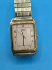 seiko Wrist watch mens Quartz Gold Tone Speidel Flex Band #2A32 New Battery
