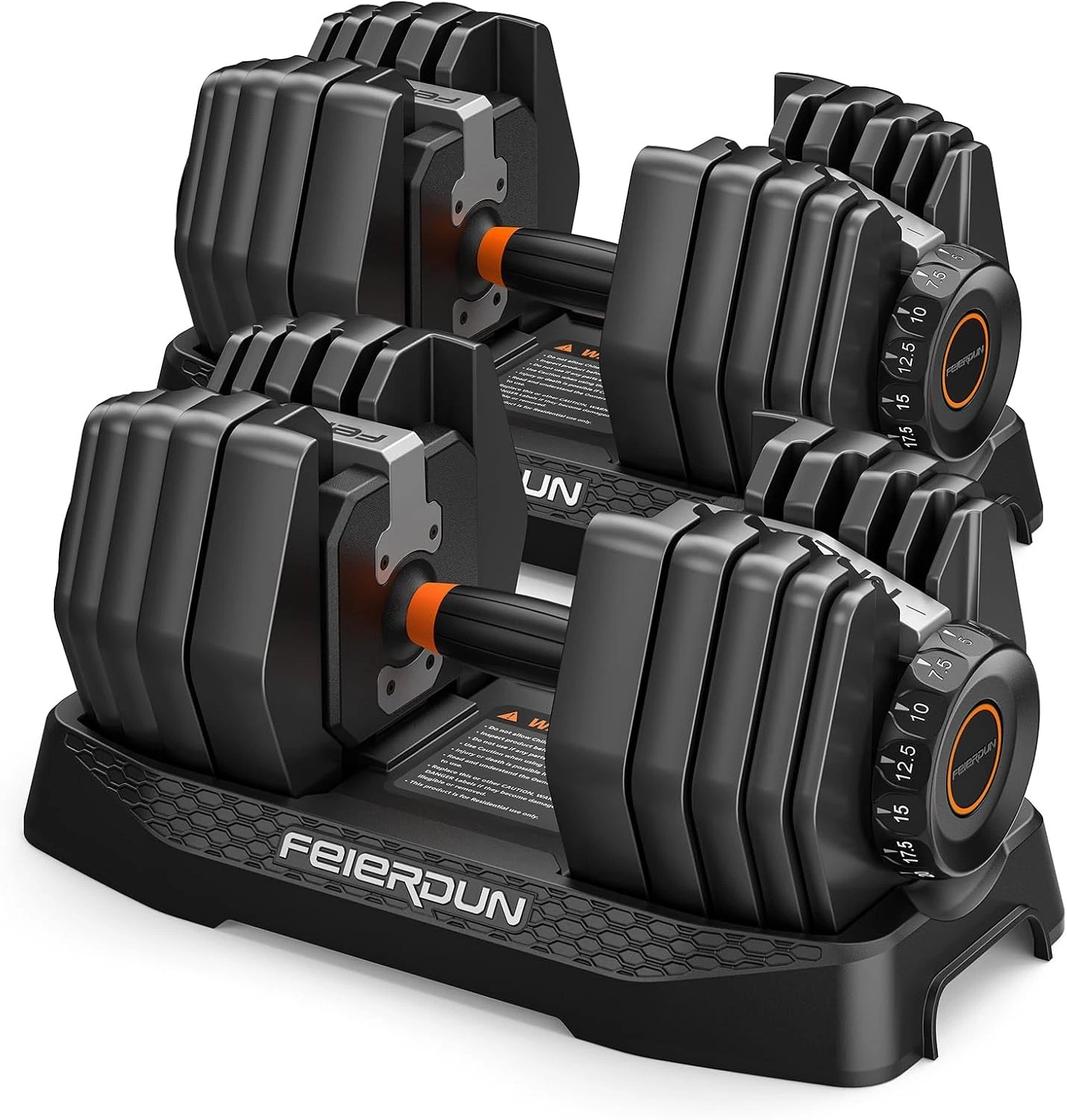 DB1 QuickDial Adjustable Dumbbell Set, 15-in-1 Adjustable Weights with Storage