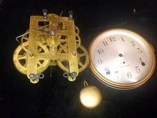 seth thomas no. 89 clock movement and dial, pendulum