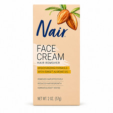 Nair Hair Remover Moisturizing Face Cream with Sweet Almond Oil 2 oz
