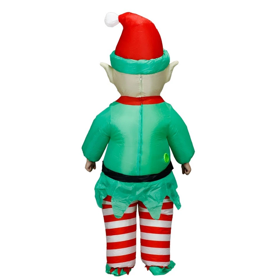 Inflatable Costume Christmas Elf Mascot Blow Up Full Body Cosplay Party Suit - Image 4 of 4