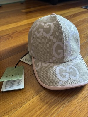 Gucci GG Monogram Jumbo Jacquard Canvas Baseball Cap Hat Pink Size M