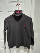 Vintage Lauren Ralph Lauren Women's Black Knit Turtleneck Logo Preppy Small