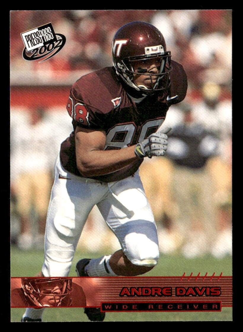Andre Davis 2002 Press Pass Rookie Torquers Card #T23 Virginia Tech Hokies