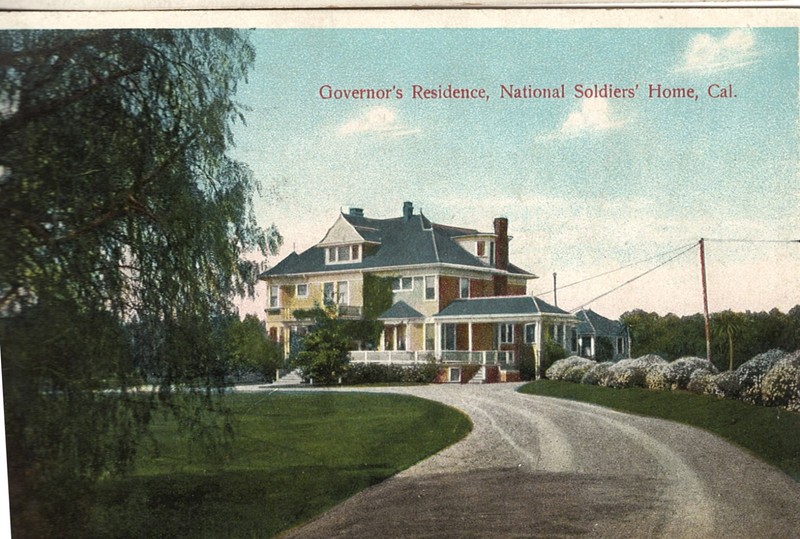 Antique Color Postcard Governor's Residence Soldier's Home, CA #1945
