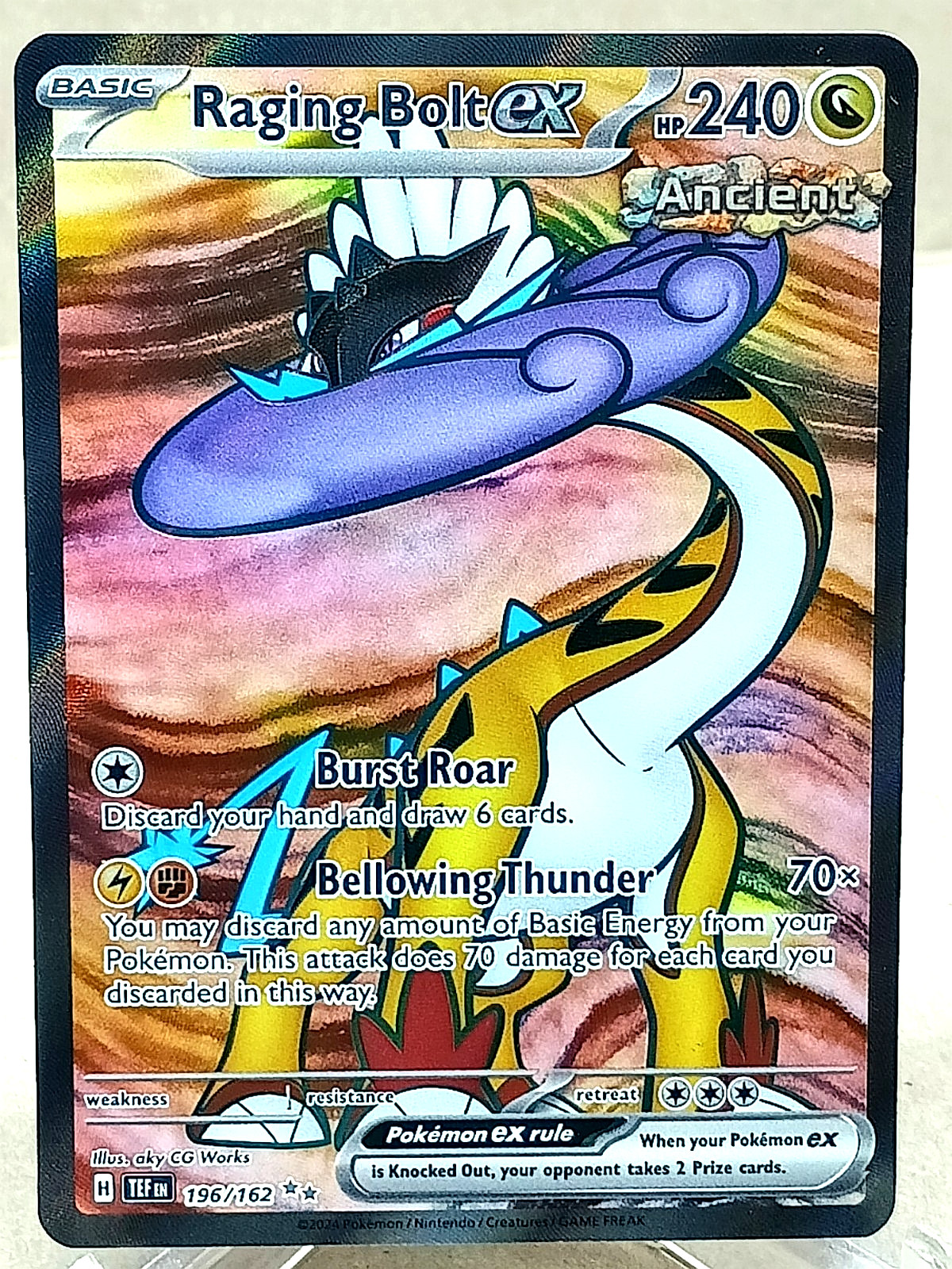 Raging Bolt Ex 196/162 Ultra Rare - Sv05: Temporal Forces Pokemon TCG NM