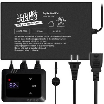 Reptile Heat Pad 16W with PID Dimming Thermostat, Adjustable Thermostat Heati...