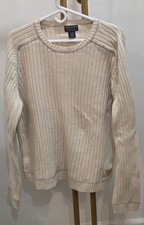 Vintage Polo Ralph Lauren Company Ribbed Off White Fisherman's Sweater Men's XL