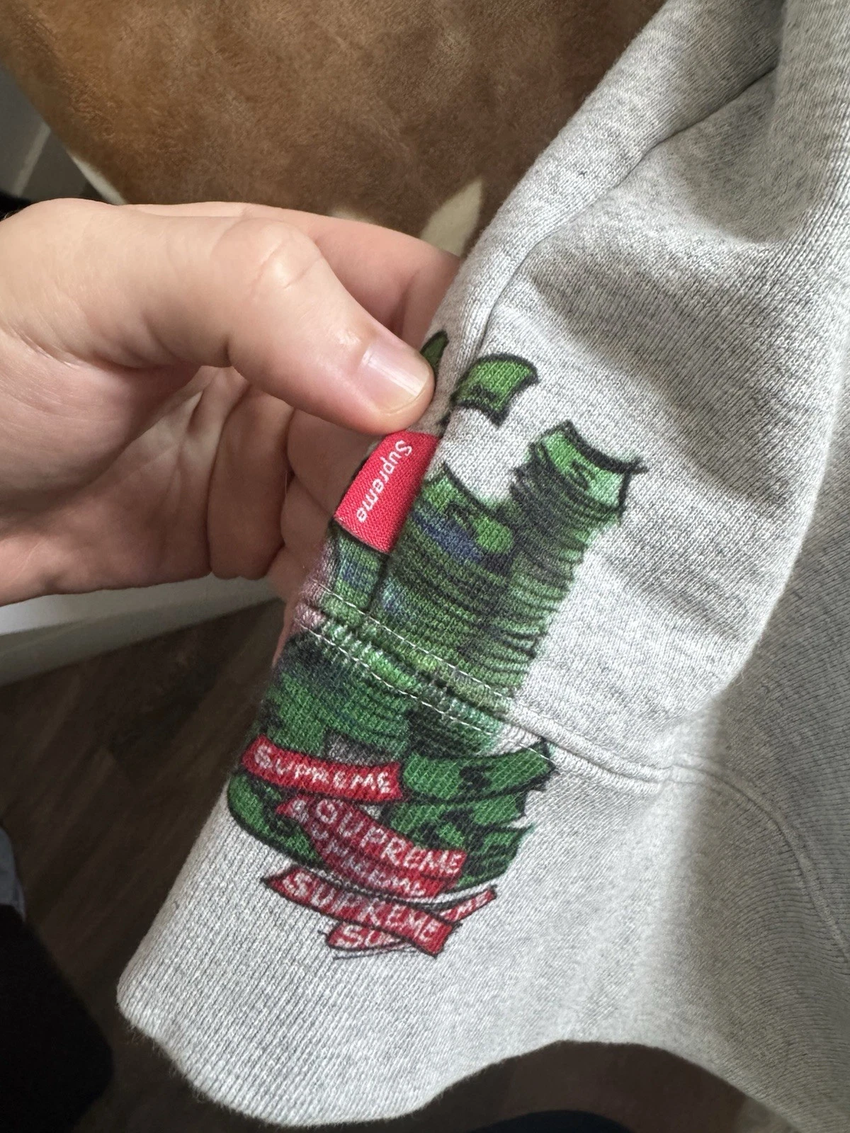 Felpa con cappuccio Supreme Elephant grigio medio