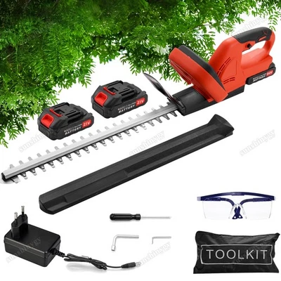 CERBIUT Akku Heckenschere 21V mit 2 Akkus und Schnellladegerät Schnittlänge 510mm