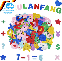 Moosgummi Buchstaben Selbstklebend Zahlen Glitzer Aufkleber, 195 StüCk Selbstkle