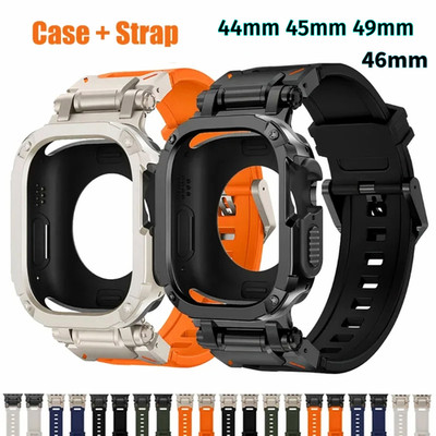 Sport Silicone Strap Bumper Case for Apple Watch Ultra 2 SE 5 6 7 8 9 10 44-49mm