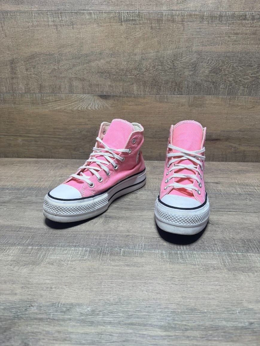Converse Double Stack Platform Pink Canvas High T… - image 1