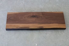 Platte Nussbaum Massiv Holz mit Baumkante Leimholz Tischplatte Waschtischplatte