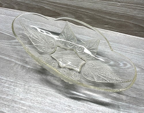 Vintage Anchor Hocking Renaissance Relish Dish Oval Clear Glass 9.5 Inch Long