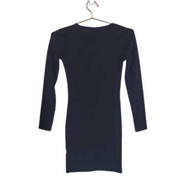 long sleeve bodycon dress zara New M Black Sqaure Neck Women Winnie Draped Mesh Maxi AW 2.0 Rental Period:3 Days