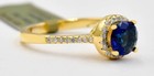 GENUINE 1.48 Cts BLUE & WHITE SAPPHIRE RING .925 Sterling Silver - NEW WITH TAG — photo 3