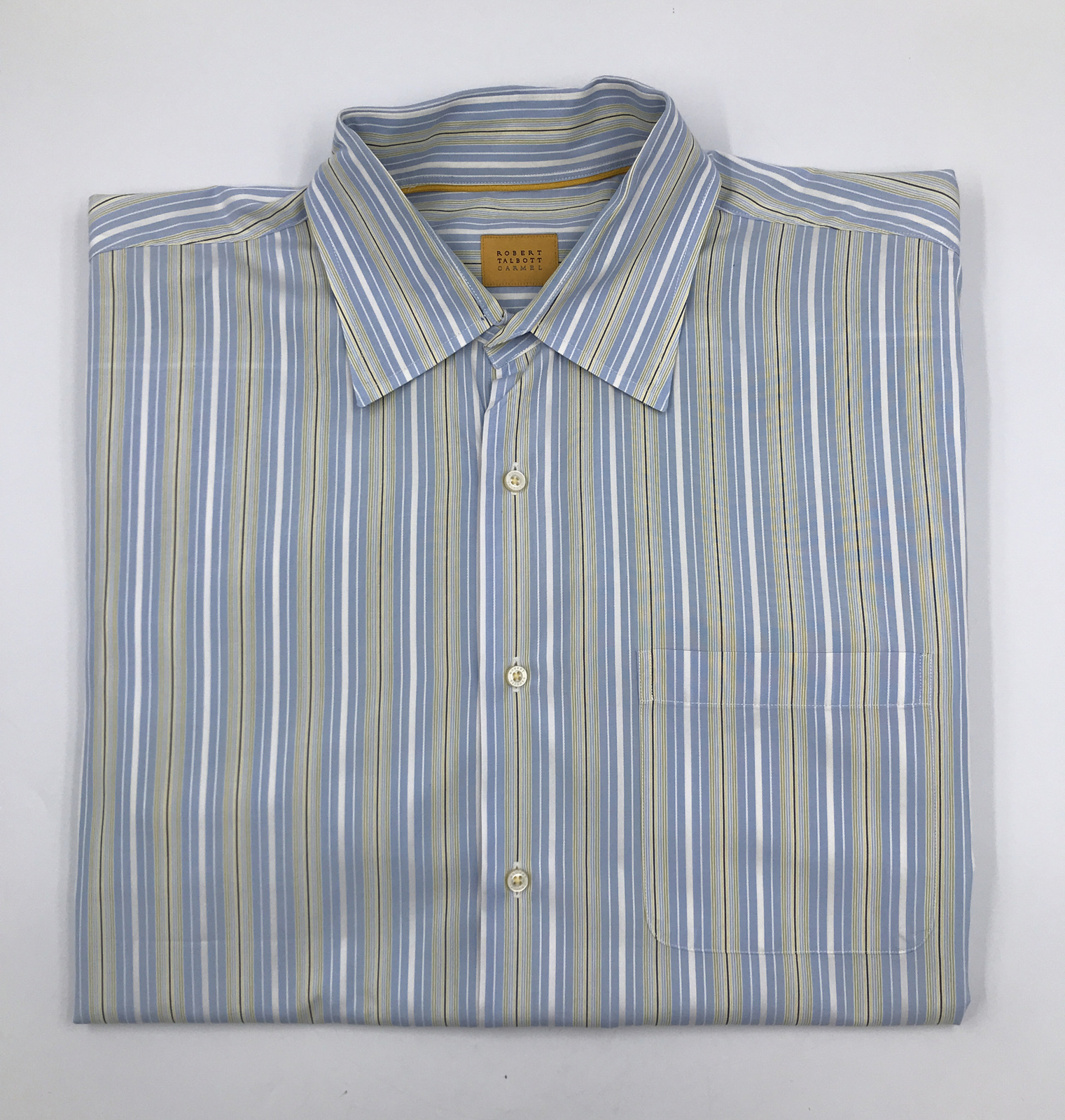 Robert Talbott Carmel Button Up Blue Striped Long… - image 1