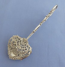 reich verzierte alte Kuchenzange - Geb&auml;ckzange - breite Zange - 800er Silber