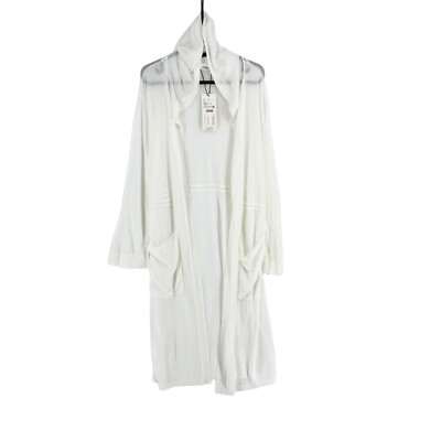 S.Oliver Women White Viscose Hooded Cardigan Jumper Sweater Size s
