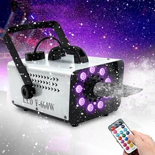 Snow maker Snow Machine 9 LED 600W 12 Color Lights Effect w/ Remote Control 
