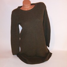 Madewell Sweater Dress Small 100% Wool Olive Green Long Sleeve Crew Neck A Line