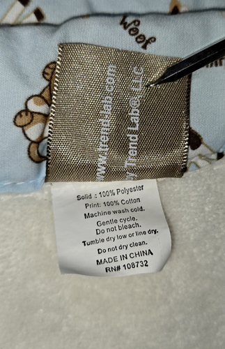 TREND LAB Baby Blanket Sheep w Farm Animals Cows Pigs Blue Trim ~38 x 28 Unisex - Picture 3 of 9
