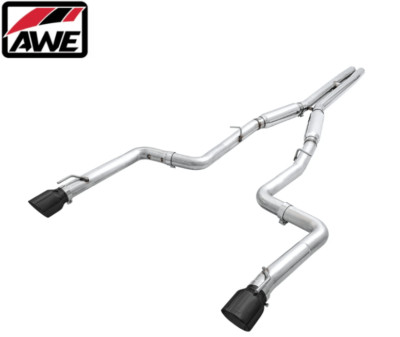 AWE Track Cat-Back Exhaust w/ 4.5'' Black Tips For 15-23 Dodge Charger 6.4L/6.2L